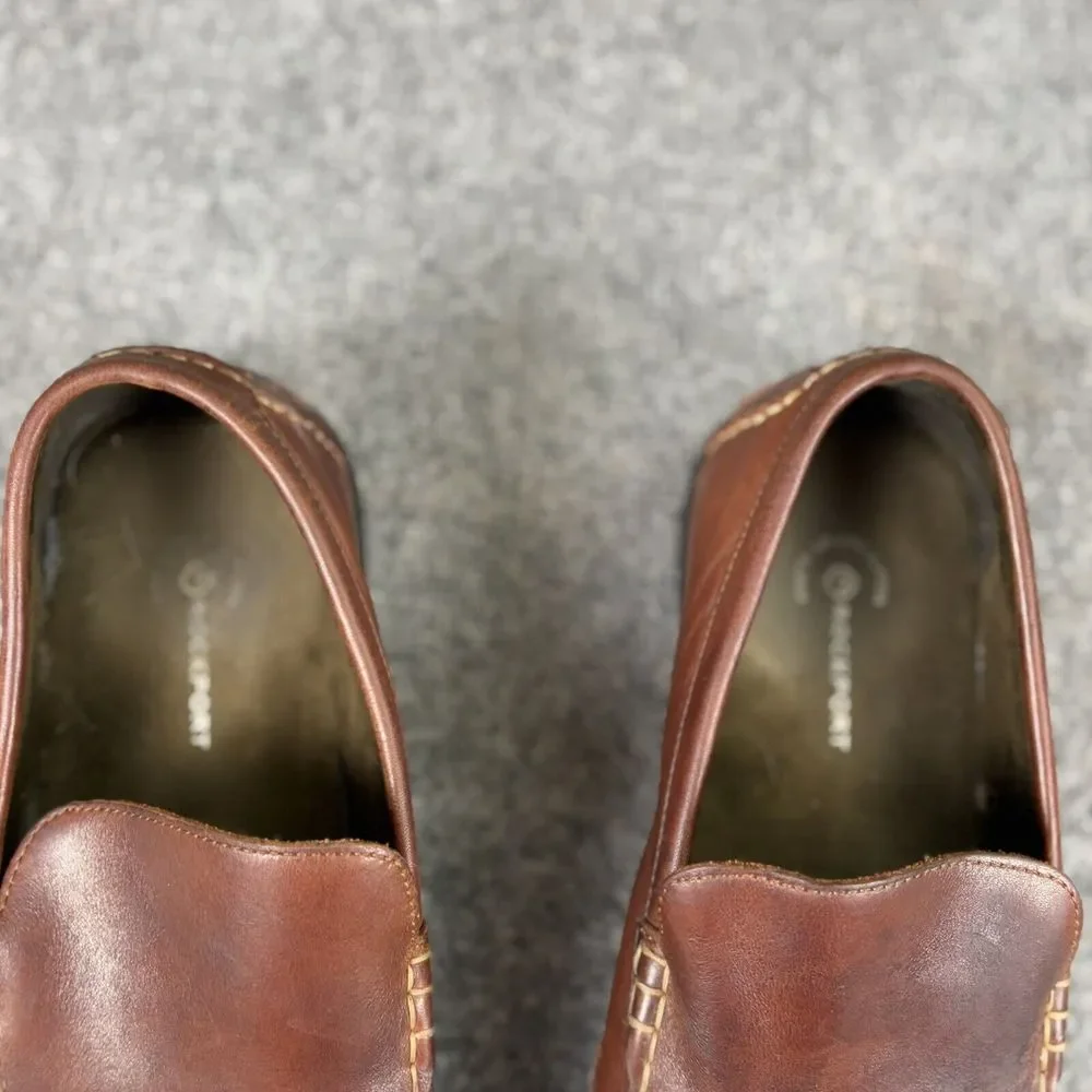 Rockport Shoes Mens 11.5M Brown Leather Driving Loafers Moccasins Preppy Classic